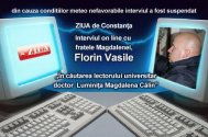 Vineri 17 decembrie, ora 10.30 Interviu on line cu Florin Vasile, fratele Magdalenei Călin „Cine este vinovat de dispariţia lectorului universitar„