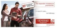 Peste 93% dintre clienţii Generali Asigurări sunt mulţumiţi de serviciile companiei 