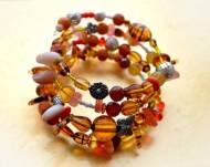 Bratara - margele sticla/margele metalice/ margele semipretioase