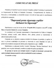 Impreuna pentru siguranta copiilor - Sarbatori in Siguranta