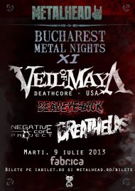 Marţi în Fabrica Veil of Maya la Bucharest Metal Nights