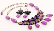 Boemo Colier și cercei asortați Purple Sensation