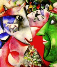 Pictura zilei „I and the Village” (1911) de Marc Chagall