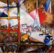 Pictura zilei „Paris prin fereastră” de Marc Chagall