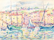 Pictura zilei „Bărci la Saint Tropez” de Nicolae Dărăscu