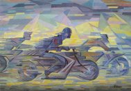 Pictura zilei „Cursă de motociclişti” de Carol Hübner