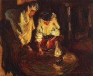 Pictura zilei „La lumina lămpii” de Rudolf Schweitzer-Cumpăna