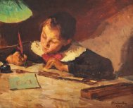 Pictura zilei „Şcolăriţa” de Ipolit Strâmbu