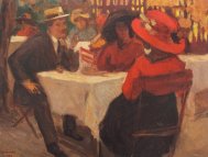 Pictura zilei „La terasă” de Ipolit Strâmbu