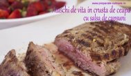 preparate-culinare.ro Muschi de vita in crusta de ceapa cu salsa de capsuni