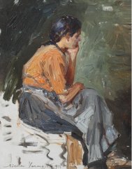 Pictura zilei „Pe gânduri” de Nicolae Vermont 