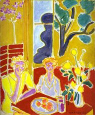 Pictura zilei „Două fete cu fundal galben şi roşu” de Henri Matisse