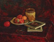 Pictura zilei „Natură statică cu pipă şi cărţi” de Adam Bălţatu