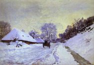 Pictura zilei „Trăsura (Drum prin zăpadă la Honfleur) de Claude Monet