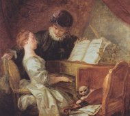 Pictura zilei „Lecţia de muzică” de Honoré Fragonard
