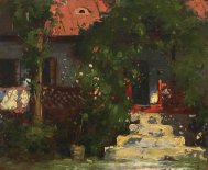 Pictura zilei „Casă cu flori” de Adam Bălţatu