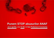 Protest în faţa Prefecturii Constanţa Patronatul IMM-urilor - „Punem STOP abuzurilor ANAF”  