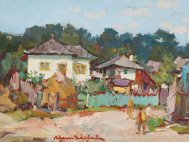 Pictura zilei „Case pe Valea Siretului” de Adam Bălţatu