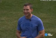 Man uses lawn mower to create massive American flag for 4th July (video)