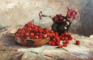 Pictura zilei „Cireşe şi ulcică cu garoafe” de Nicolae Vermont
