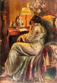 Pictura zilei „Aşteptare la lumina lămpii” de Ipolit Strâmbu