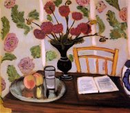 Pictura zilei „Buchet de dalii şi carte albă” de Henri Matisse