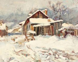 Pictura zilei „Iarnă grea” de Aurel Băeșu