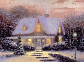 Pictura zilei „Ajunul Crăciunului” de Thomas Kinkade 