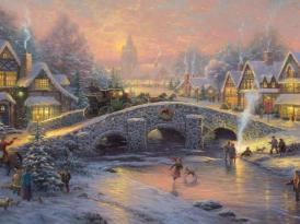 Pictura zilei „Spiritul Crăciunului” de Thomas Kinkade