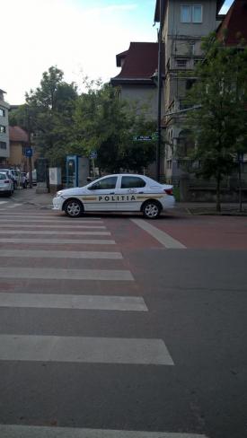Un polițist ne învață cum să parcăm... pe trecerea de pietoni (galerie foto) 