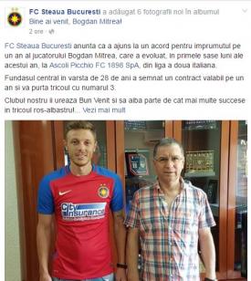 Steaua și-a luat fundaș din Italia