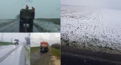 Constanţa. S-a depus un strat de 2-3 cm de zăpadă amestecată cu apă (galerie foto)  