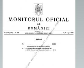 S-a publicat în Monitorul Oficial Ordonanța pentru modificarea şi completarea Legii nr. 207/2015 privind Codul de procedură fiscală (document)