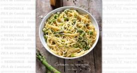 Spaghete Carbonara cu sparanghel 