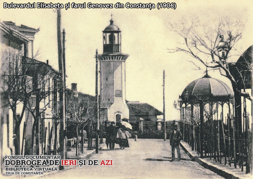 Bulevardul Elisabeta și farul Genovez din Constanța (1906). Sursă foto: ZIUA de Constanța
