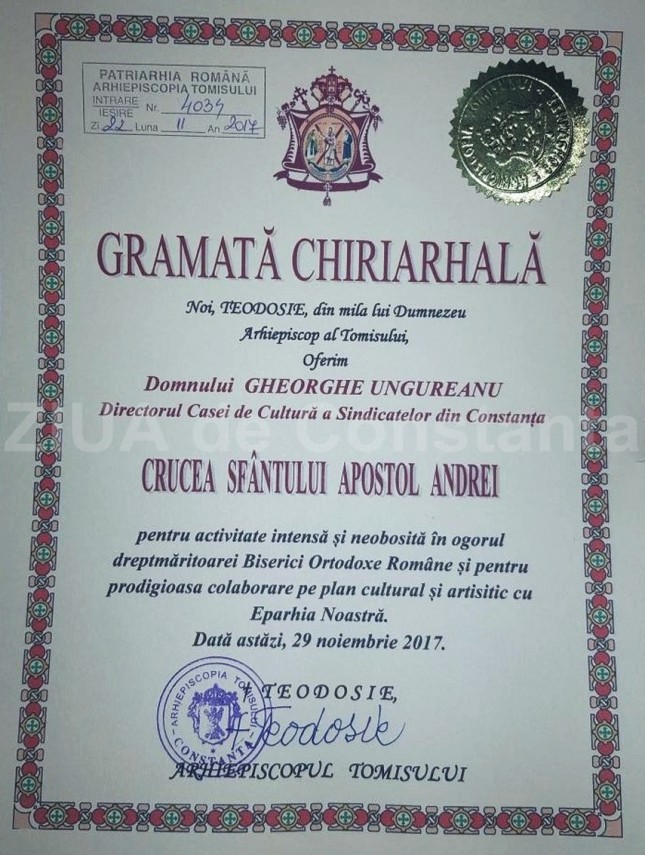 vrednic este gheorghe ungureanu directorul casei de cultura a sindicatelor constanta a primit crucea vrednic este gheorghe ungureanu directorul casei de cultura a sindicatelor constanta a primit crucea