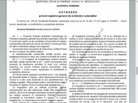 Act normativ de care trebuie să știe de orice angajat. Oficial. A fost publicată HG nr. 905/2017 privind registrul general de evidenţă a salariaţilor-REVISAL  