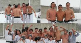 „Bravo, băieţi! Se vede că aveţi sânge de campioni!“ Luptătorii de la Gethika Team Constanţa, antrenament la bustul gol, în zăpadă (galerie foto)