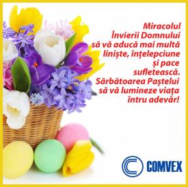 COMVEX Miracolul Învierii Domnului să vă aducă mai multă liniște, înțelepciune și pace sufletească. Sărbătoarea Paștelui să vă lumineze întru adevăr! 