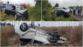 UPDATE. Imagini de la eveniment Alertă în localitatea Castelu! Grav accident rutier, cu trei victime. După coliziune, o mașină s-a răsturnat (galerie foto + video)       