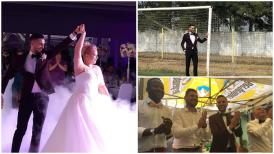 Fotbalistul Romeo Cătălin Lupu, ginerică În drum spre mireasă, mirele a făcut poze pe stadionul din Comana, unde s-a încins şi o horă (galerie foto + video) 