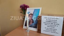 Gest înduioşător al colegilor lui Andrei Savu, elevul constănţean care a decedat, alături de părinţii săi, în tragicul accident din Vrancea (galerie foto)    