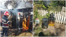 Pericol de explozie! Pompierii au intervenit la un incendiu în localitatea Baia! (galerie foto) 