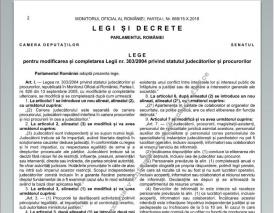  Legea pentru modificarea şi completarea Legii nr. 303/2004 privind statutul judecătorilor şi procurorilor. Integral (document)