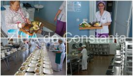Friptură de purcel, piept de pui la cuptor, mămăliguţă cu brânză Meniu delicios, oferit de Arimex Comexim 2000 SRL pacienţilor din Constanţa (galerie foto)