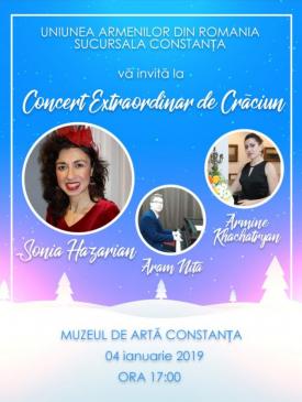 Concert de Crăciun, organizat de Uniunea Armenilor din România, la Muzeul de Artă din Constanţa