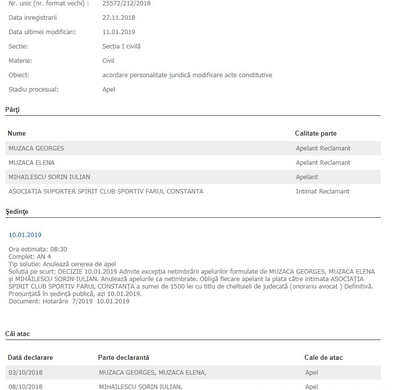 nemultumirile respinse judecatorii au luat o decizie definitiva este vizata asociatia suporter spirit nemultumirile respinse judecatorii au luat o decizie definitiva este vizata asociatia suporter spirit