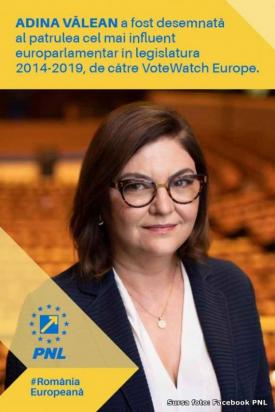 Adina Vălean, al patrulea cel mai influent europarlamentar în legislatura 2014-2019 