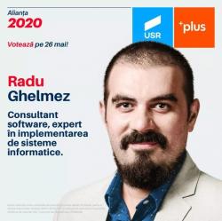 Interviu  Radu Ghelmez (Alianţa 2020 USR-PLUS) - „UE ne pune la dispoziţie fonduri să construim, dar dacă primarii nu sunt în stare să le acceseze, spitalele, drumurile şi şcolile vor rămâne neconstruite“