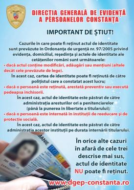 DGEP Constanța Important de știut despre reținerea buletinului și despre actele de stare civilă emise de autoritățile străine